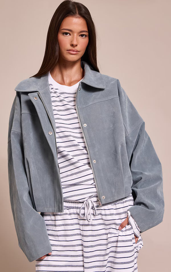 Faux Placket Bomber Jacket