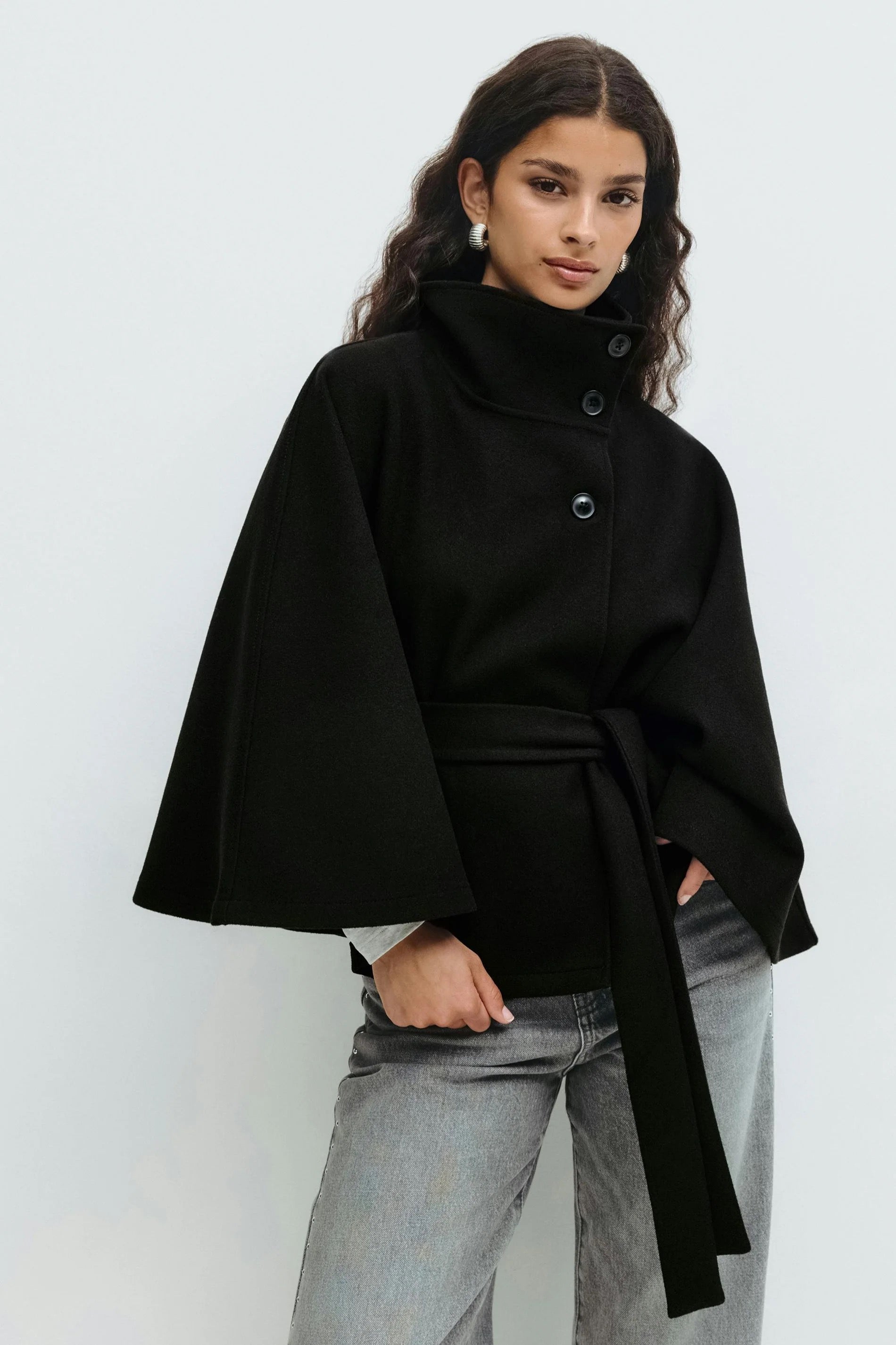 Roselle | Belt Cape Jacket