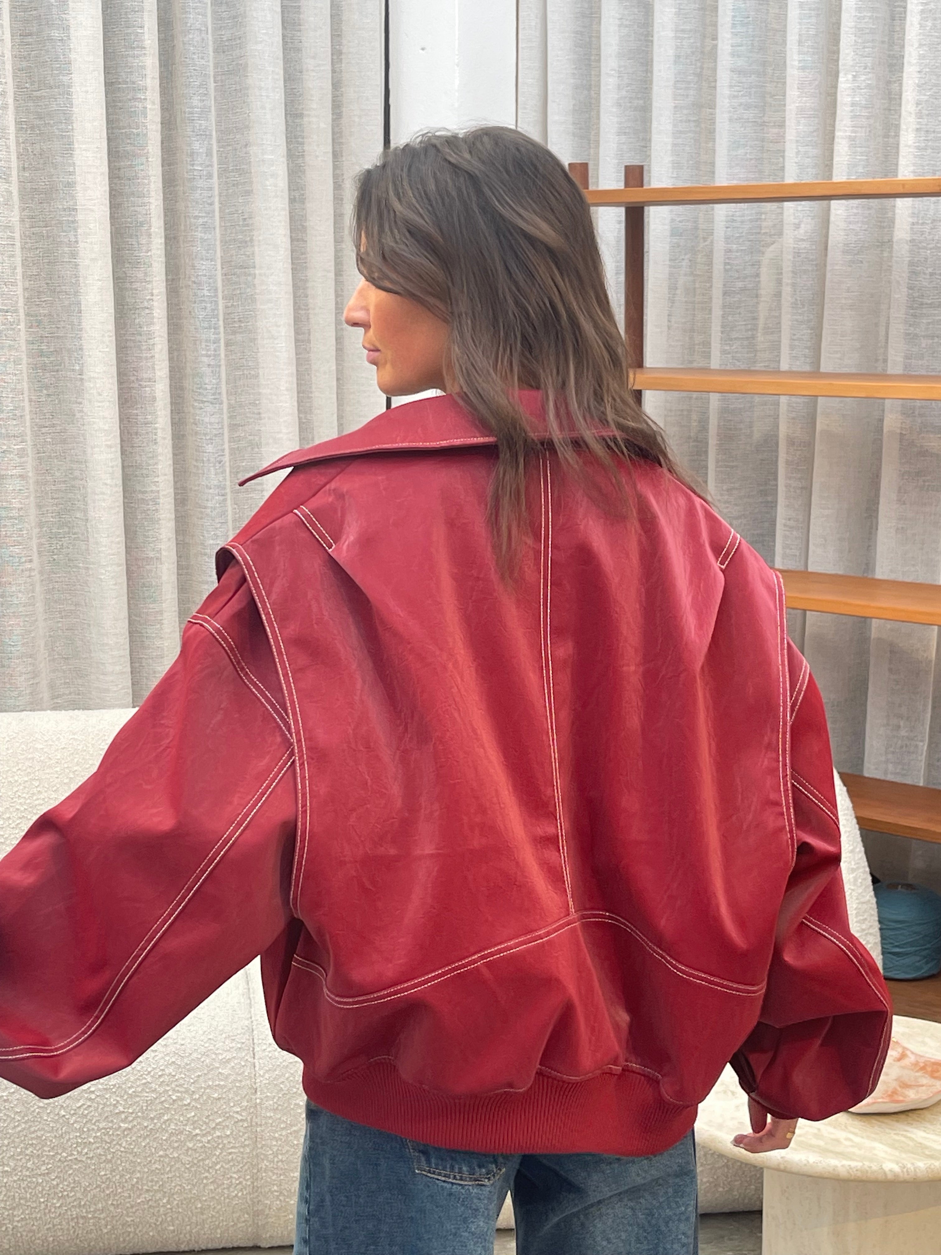 Roselle™ Oversized Leather Jacket