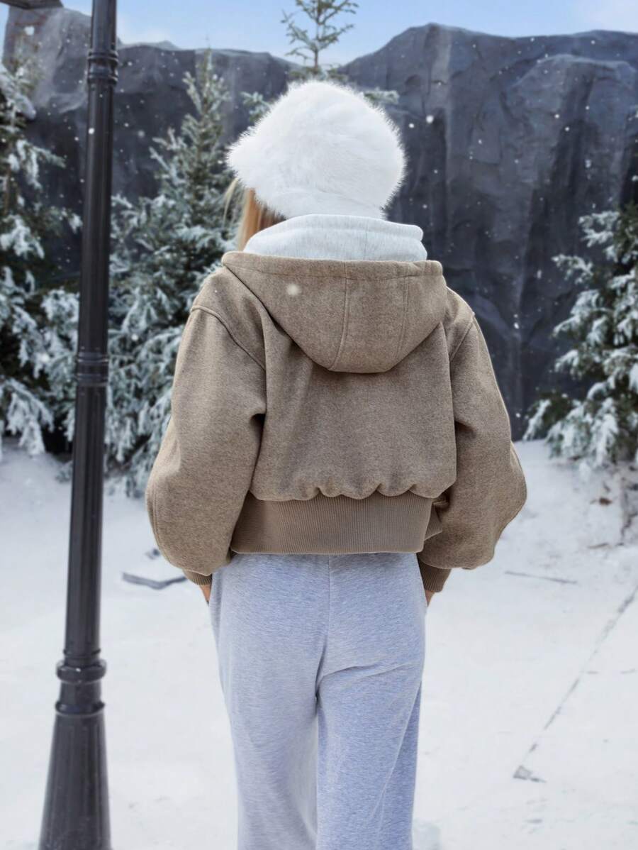 Women Casual Hooded Zipper Jacket