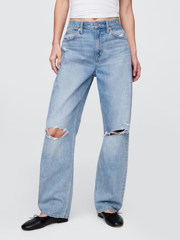 Roselle London Women's High Rise Barrel Jeans