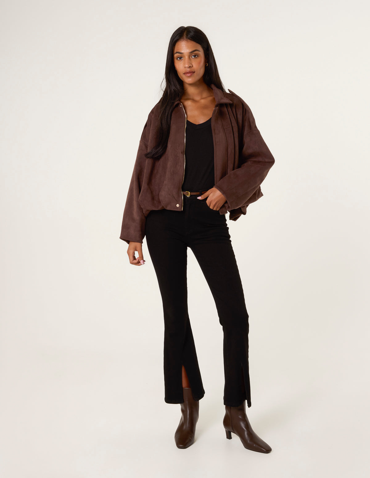 Suedette Puffball Jacket