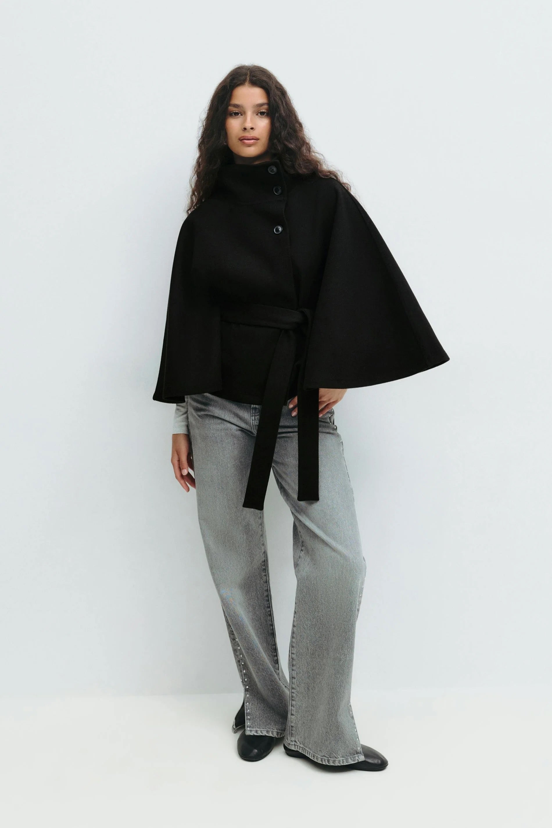 Roselle | Belt Cape Jacket