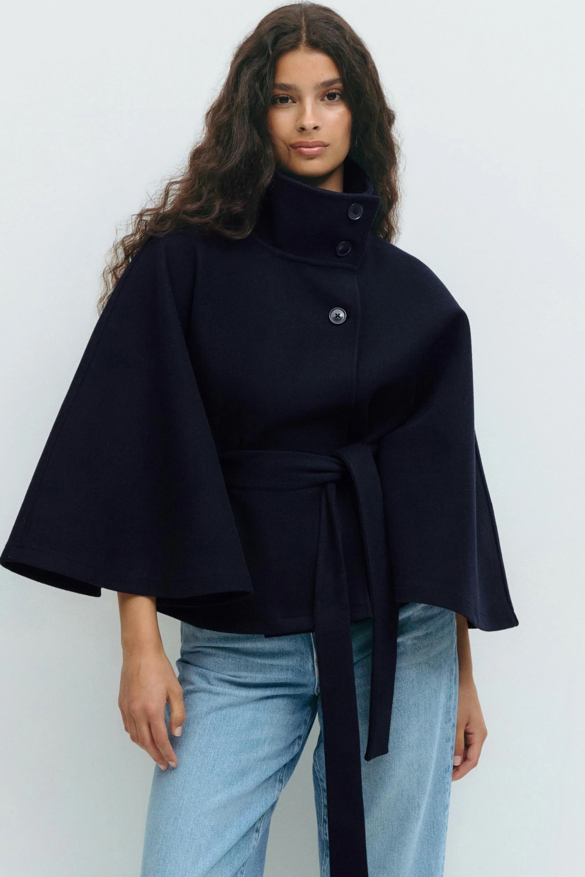 Roselle | Belt Cape Jacket